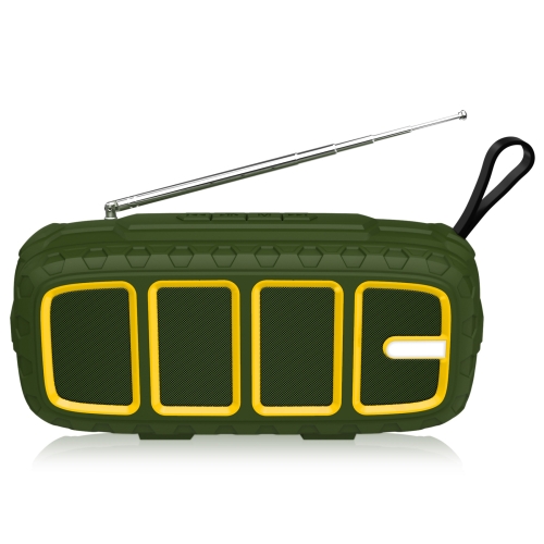 

NewRixing NR-5018FM Outdoor Portable Bluetooth Speaker with Antenna, Support Hands-free Call / TF Card / FM / U Disk(Green+Yellow)