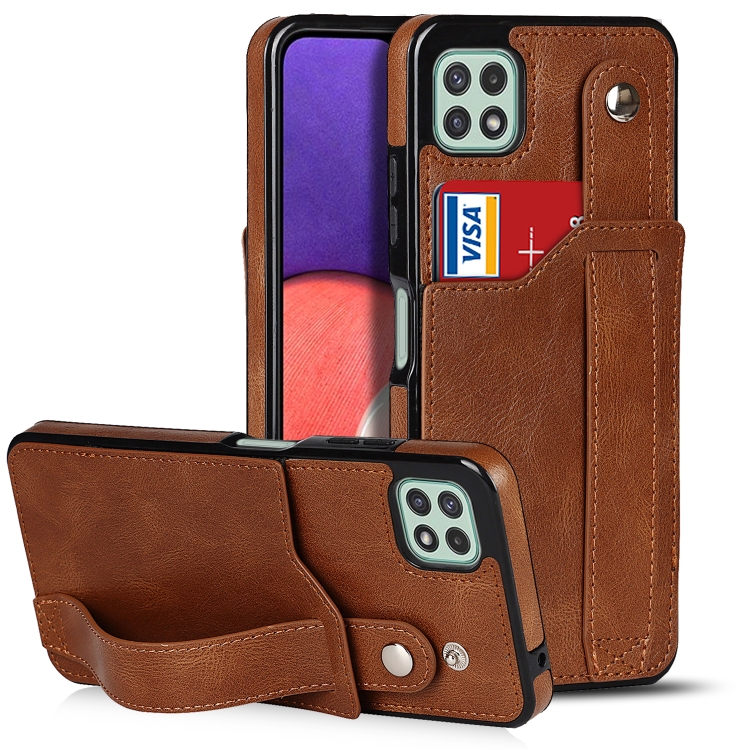 For Samsung Galaxy A22 5G Crazy Horse Texture Shockproof TPU + PU Leather Case with Card Slot & Wrist Strap Holder(Brown)
For Samsung Galaxy A22 5G Crazy Horse Texture Shockproof TPU + PU Leather Case with Card Slot & Wrist Strap Holder(Brown)