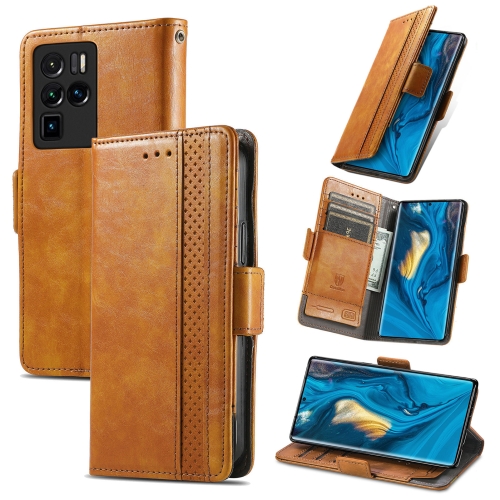 

For ZTE Nubia Z30 Pro CaseNeo Business Splicing Dual Magnetic Buckle Horizontal Flip PU Leather Case with Holder & Card Slots & Wallet(Khaki)