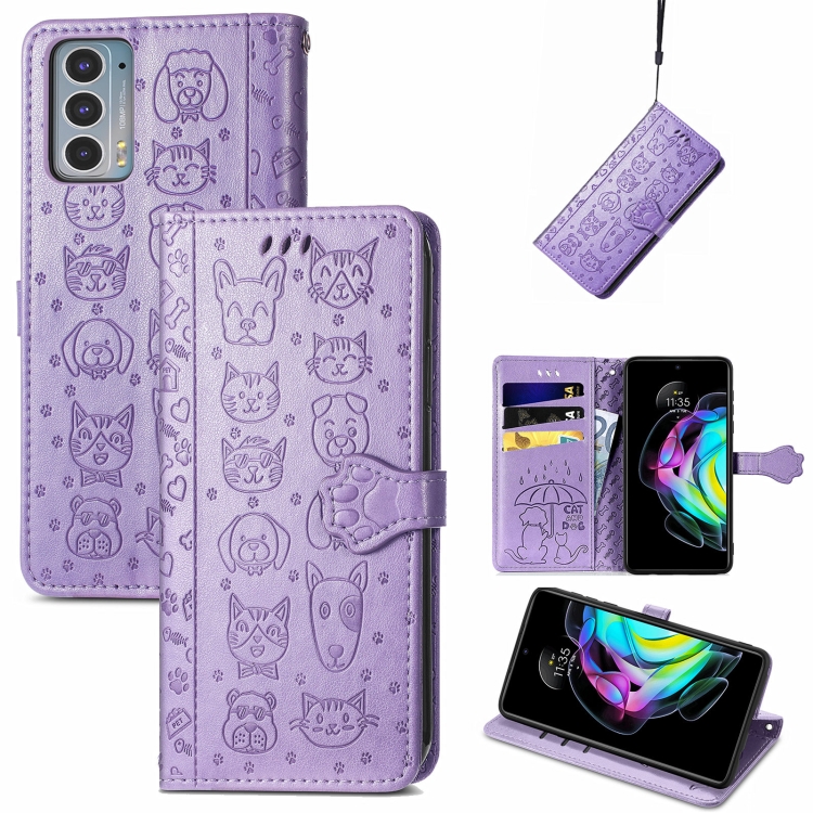 For Motorola Moto Edge 20 Lovely Cat and Dog Embossing Pattern Horizontal Flip Leather Case , with Holder & Card Slots & Wallet & Cartoon Clasp & Lanyard(Purple)
For Motorola Moto Edge 20 Lovely Cat and Dog Embossing Pattern Horizontal Flip Leather Case , with Holder & Card Slots & Wallet & Cartoon Clasp & Lanyard(Purple)