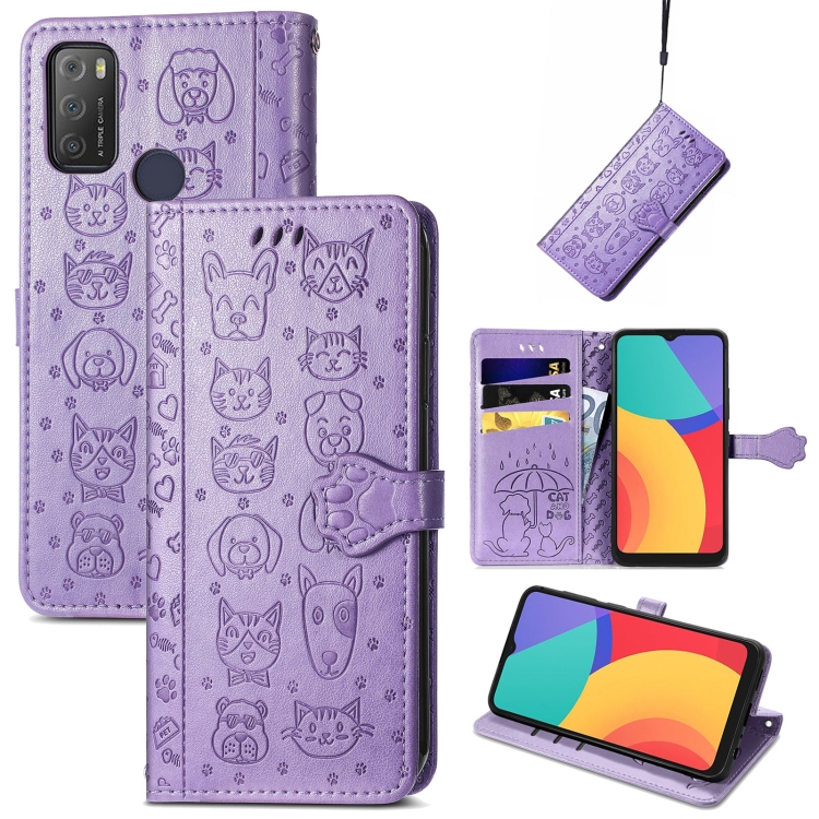 For Alcatel 1S 2021 Lovely Cat and Dog Embossing Pattern Horizontal Flip Leather Case , with Holder & Card Slots & Wallet & Cartoon Clasp & Lanyard(Purple)
For Alcatel 1S 2021 Lovely Cat and Dog Embossing Pattern Horizontal Flip Leather Case , with Holder & Card Slots & Wallet & Cartoon Clasp & Lanyard(Purple)