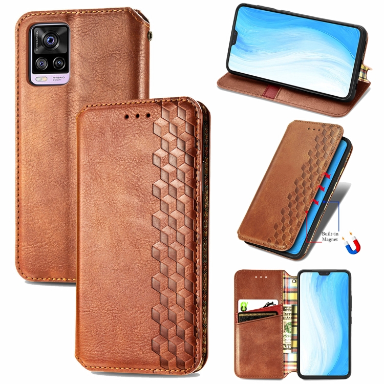 For vivo S7 Cubic Grid Pressed Horizontal Flip Magnetic PU Leather Case with Holder & Card Slots & Wallet(Brown)
For vivo S7 Cubic Grid Pressed Horizontal Flip Magnetic PU Leather Case with Holder & Card Slots & Wallet(Brown)