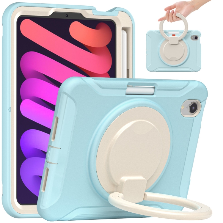 Shockproof TPU + PC Protective Tablet Case with 360 Degree Rotation Foldable Handle Grip Holder & Pen Slot For iPad mini 6(Ice Crystal Blue)
Shockproof TPU + PC Protective Tablet Case with 360 Degree Rotation Foldable Handle Grip Holder & Pen Slot For iPad mini 6(Ice Crystal Blue)