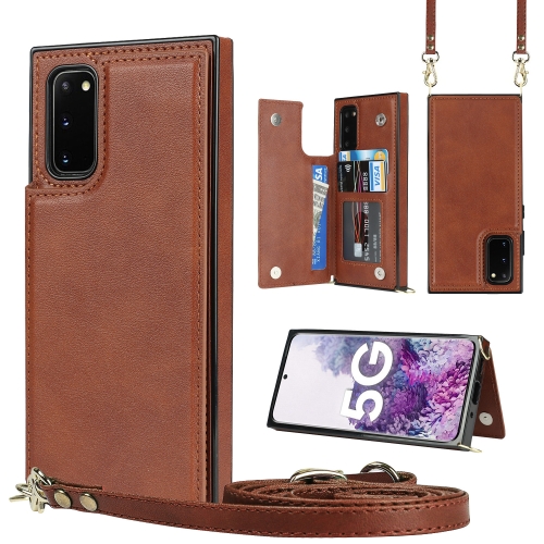 For Samsung Galaxy S20 Cross-body Square Double Buckle Flip Card Bag TPU+PU Case with Card Slots & Wallet & Photo & Strap(Brown)
For Samsung Galaxy S20 Cross-body Square Double Buckle Flip Card Bag TPU+PU Case with Card Slots & Wallet & Photo & Strap(Brown)