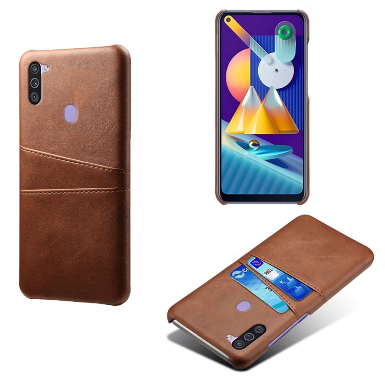 For Samsung Galaxy M11 Calf Texture PC + PU Leather Back Cover Shockproof Case with Dual Card Slots(Brown) 
For Samsung Galaxy M11 Calf Texture PC + PU Leather Back Cover Shockproof Case with Dual Card Slots(Brown)