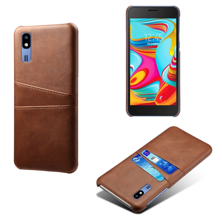 For Samsung Galaxy A2 Core Calf Texture PC + PU Leather Back Cover Shockproof Case with Dual Card Slots(Brown)
For Samsung Galaxy A2 Core Calf Texture PC + PU Leather Back Cover Shockproof Case with Dual Card Slots(Brown)