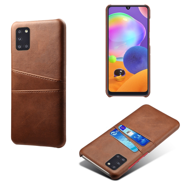 For Samsung Galaxy A31 Calf Texture PC + PU Leather Back Cover Shockproof Case with Dual Card Slots(Brown)
For Samsung Galaxy A31 Calf Texture PC + PU Leather Back Cover Shockproof Case with Dual Card Slots(Brown)
