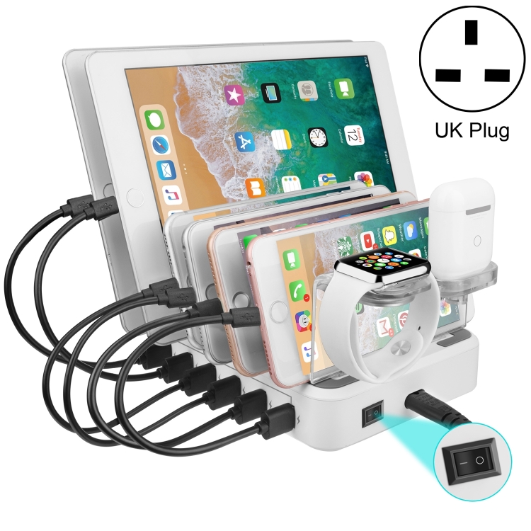 PW018 12A 6 USB Ports Smart Charger with Detachable Bracket, UK Plug(White)
PW018 12A 6 USB Ports Smart Charger with Detachable Bracket, UK Plug(White)