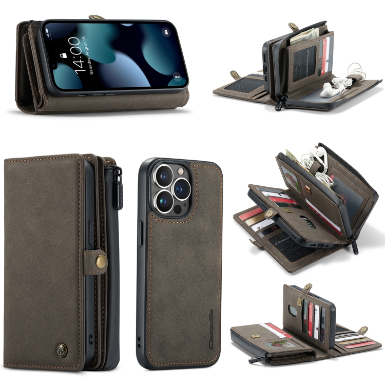 CaseMe-008 Detachable Multifunctional Horizontal Flip Leather Case with Card Slot & Holder & Zipper Wallet & Photo Frame For iPhone 13 Pro(Brown)
CaseMe-008 Detachable Multifunctional Horizontal Flip Leather Case with Card Slot & Holder & Zipper Wallet & Photo Frame For iPhone 13 Pro(Brown)