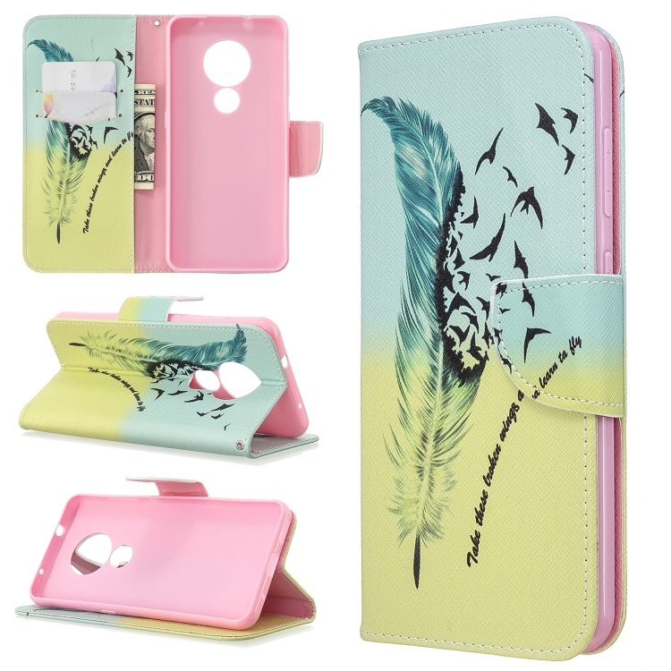 For Nokia 6.2 / 7.2 Colored Drawing Pattern Horizontal Flip PU Leather Case with Holder & Card Slots & Wallet(Feather Bird)
For Nokia 6.2 / 7.2 Colored Drawing Pattern Horizontal Flip PU Leather Case with Holder & Card Slots & Wallet(Feather Bird)
