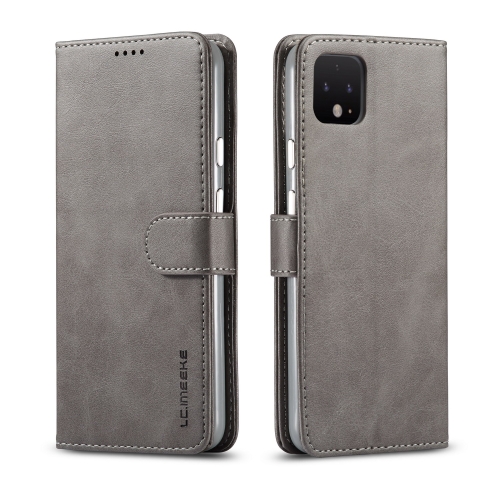 

LC.IMEEKE For Goolge Pixel 4 / 4XL Calf Texture Horizontal Flip Leather Case, with Holder & Card Slots & Wallet(Grey)