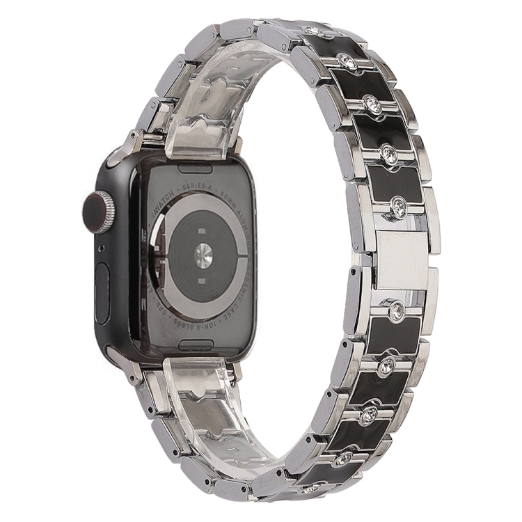 Big Diamond Three-bead Steel Strap Watchband For Apple Watch Series 7 45mm / 6&SE&5&4 44mm / 3&2&1 42mm(Silver+Black)
Big Diamond Three-bead Steel Strap Watchband For Apple Watch Series 7 45mm / 6&SE&5&4 44mm / 3&2&1 42mm(Silver+Black)