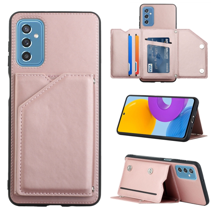 For Samsung Galaxy M52 5G Skin Feel PU + TPU + PC Back Cover Shockproof Phone Case with Card Slots & Holder & Photo Frame(Rose Gold)
For Samsung Galaxy M52 5G Skin Feel PU + TPU + PC Back Cover Shockproof Phone Case with Card Slots & Holder & Photo Frame(Rose Gold)