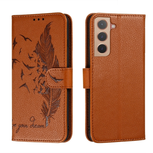 For Samsung Galaxy S22+ 5G Feather Pattern Litchi Texture Leather Phone Case with Holder & Card Slots & Wallet(Brown)
For Samsung Galaxy S22+ 5G Feather Pattern Litchi Texture Leather Phone Case with Holder & Card Slots & Wallet(Brown)