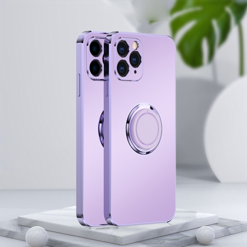 

Electroplated Frosted TPU Ring Holder Phone Case For iPhone 11 Pro(Lavender Purple)