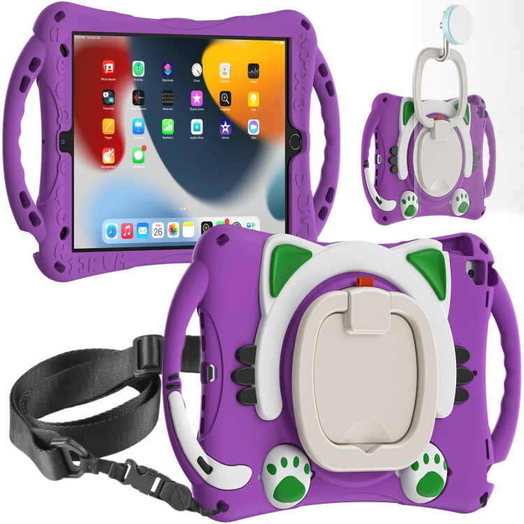 Cute Cat King Kids Shockproof EVA Protective Case with Holder & Shoulder Strap & Handle For iPad 10.2 2019 / 2020 / 2021 / Pro 10.5(Purple)
Cute Cat King Kids Shockproof EVA Protective Case with Holder & Shoulder Strap & Handle For iPad 10.2 2019 / 2020 / 2021 / Pro 10.5(Purple)