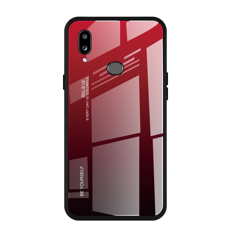 For Galaxy A10s Gradient Color Glass Case(Red) 
For Galaxy A10s Gradient Color Glass Case(Red)