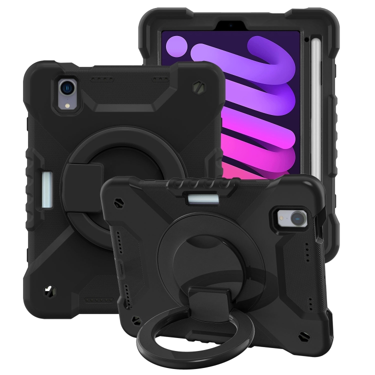 Silicone + PC Tablet Case with Strap & Holder & Pen Slot For iPad mini 6(Black)
Silicone + PC Tablet Case with Strap & Holder & Pen Slot For iPad mini 6(Black)