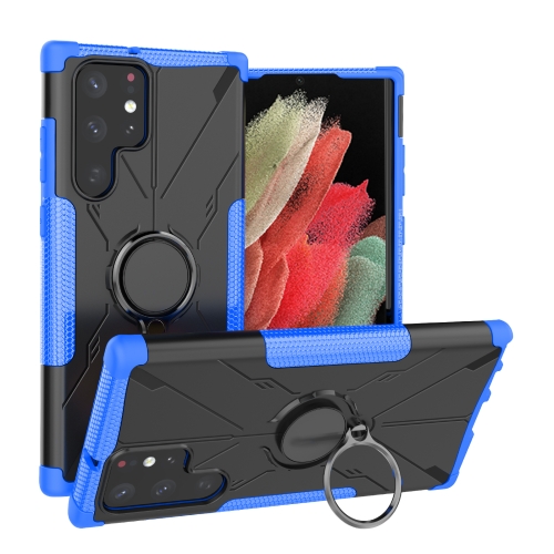 For Samsung Galaxy S22 Ultra 5G Armor Bear Shockproof PC + TPU Phone Case with Ring Holder(Blue)
For Samsung Galaxy S22 Ultra 5G Armor Bear Shockproof PC + TPU Phone Case with Ring Holder(Blue)