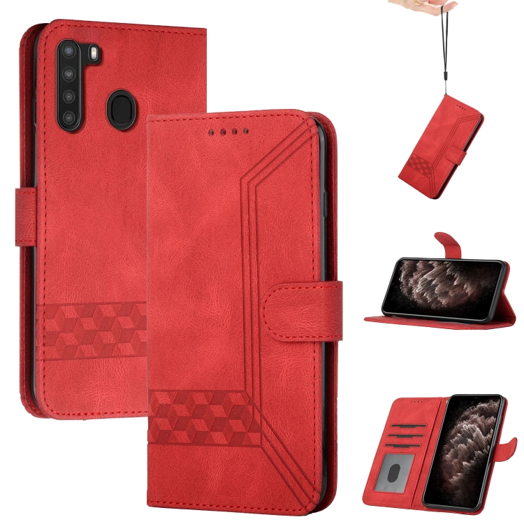 For Samsung Galaxy A21 EU Version Cubic Skin Feel Flip Leather Phone Case(Red)
For Samsung Galaxy A21 EU Version Cubic Skin Feel Flip Leather Phone Case(Red)