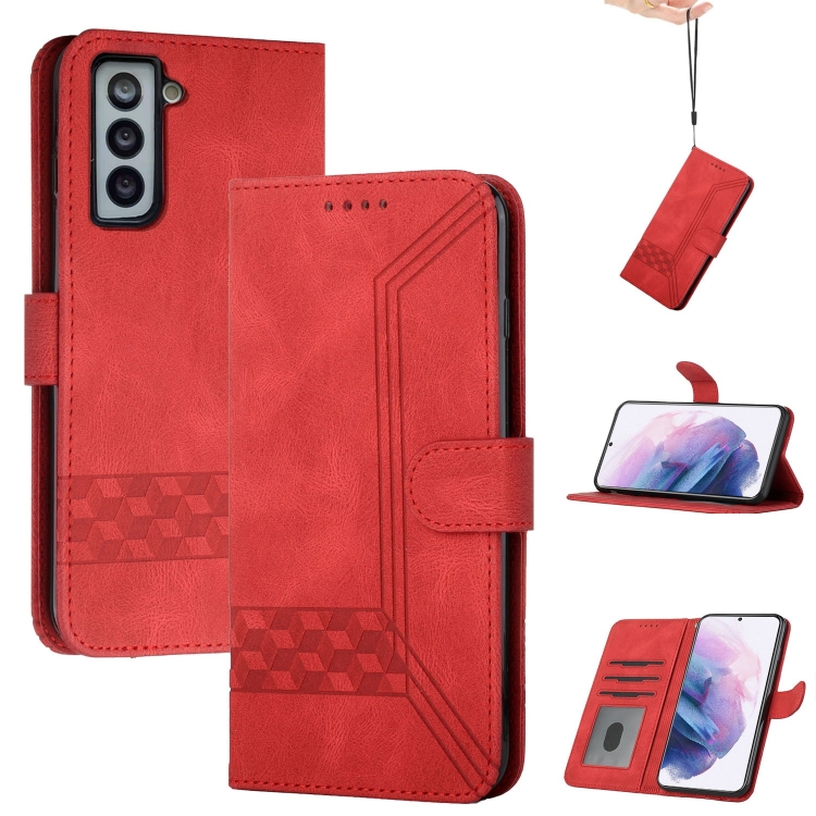 For Samsung Galaxy S21+ 5G Cubic Skin Feel Flip Leather Phone Case(Red) 
For Samsung Galaxy S21+ 5G Cubic Skin Feel Flip Leather Phone Case(Red)