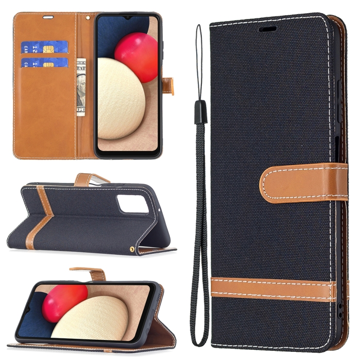 For Samsung Galaxy A03s 166mm Color Matching Denim Texture Leather Phone Case(Black)
For Samsung Galaxy A03s 166mm Color Matching Denim Texture Leather Phone Case(Black)