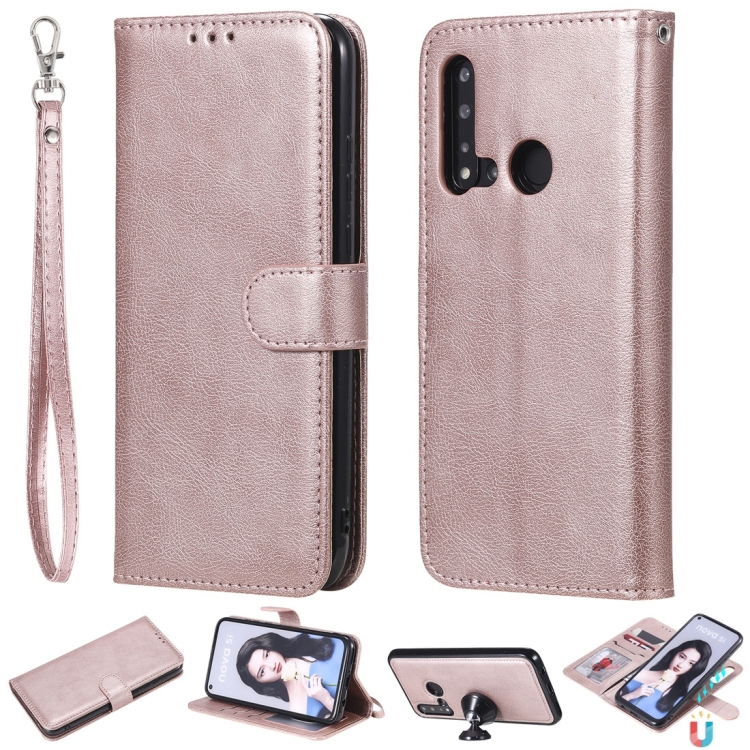 For Huawei nova 5i Solid Color Horizontal Flip Protective Case with Holder & Card Slots & Wallet & Photo Frame & Lanyard(Rose Gold)
For Huawei nova 5i Solid Color Horizontal Flip Protective Case with Holder & Card Slots & Wallet & Photo Frame & Lanyard(Rose Gold)