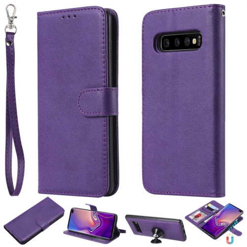 For Galaxy S10+ Solid Color Horizontal Flip Protective Case with Holder & Card Slots & Wallet & Photo Frame & Lanyard(Purple)
For Galaxy S10+ Solid Color Horizontal Flip Protective Case with Holder & Card Slots & Wallet & Photo Frame & Lanyard(Purple)