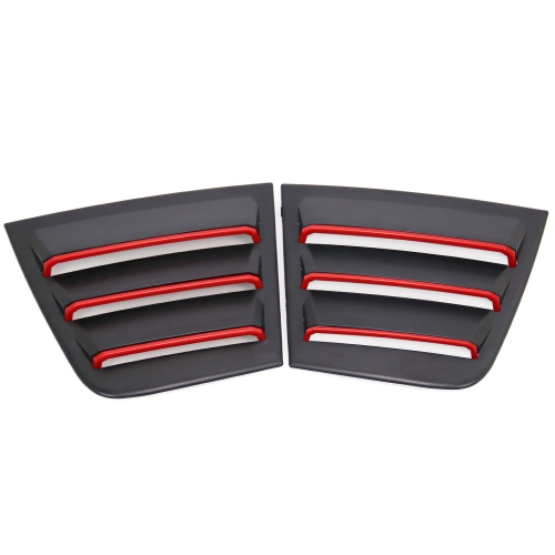 

SSW048-BK-R Black Red Car Side Window Louvers Air Vent Scoop Shades Cover for Dodge Charger 2011-2021