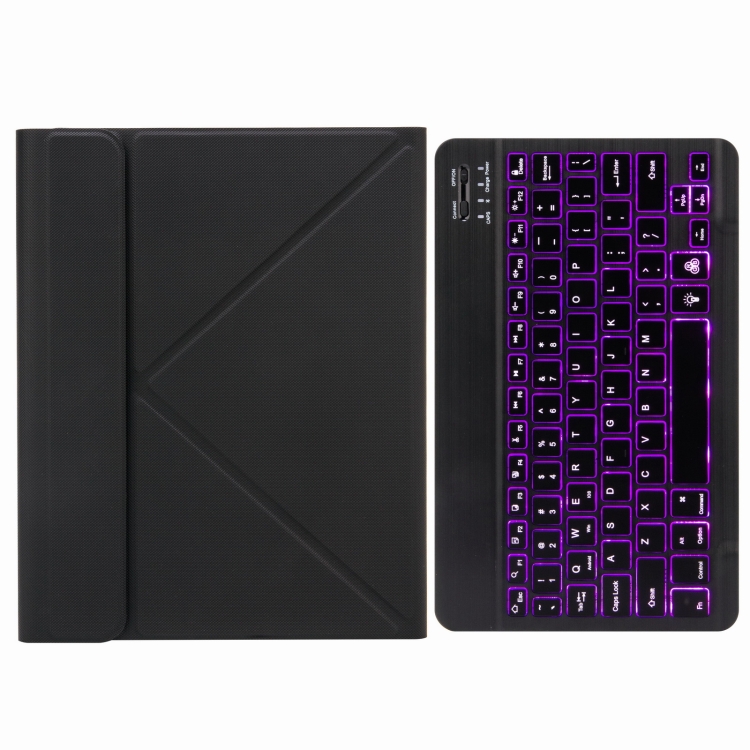 H-097S Monochrome Backlight Bluetooth Keyboard Leather Case with Rear Three-fold Holder For iPad 9.7 2018 & 2017(Black)
H-097S Monochrome Backlight Bluetooth Keyboard Leather Case with Rear Three-fold Holder For iPad 9.7 2018 & 2017(Black)