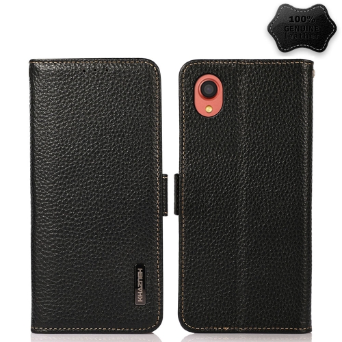 For Samsung Galaxy A22 5G JP Version KHAZNEH Side-Magnetic Litchi Genuine Leather RFID Phone Case(Black)
For Samsung Galaxy A22 5G JP Version KHAZNEH Side-Magnetic Litchi Genuine Leather RFID Phone Case(Black)