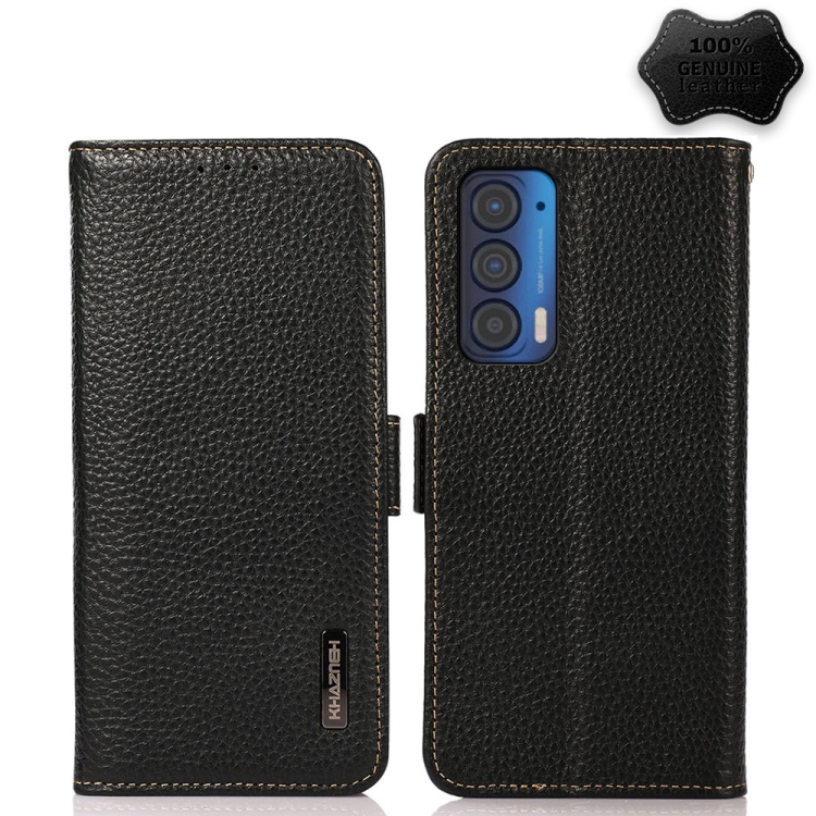 For Motorola Edge 2021 KHAZNEH Side-Magnetic Litchi Genuine Leather RFID Case(Black)
For Motorola Edge 2021 KHAZNEH Side-Magnetic Litchi Genuine Leather RFID Case(Black)