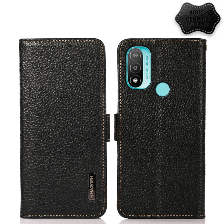 For Motorola Moto E20 / E40 KHAZNEH Side-Magnetic Litchi Genuine Leather RFID Case(Black)
For Motorola Moto E20 / E40 KHAZNEH Side-Magnetic Litchi Genuine Leather RFID Case(Black)