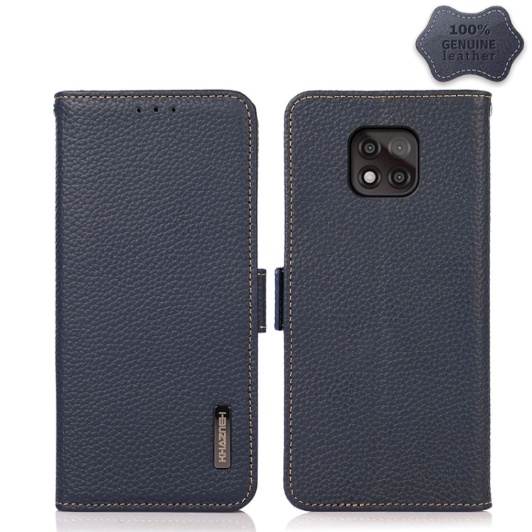 For Motorola Moto G Power 2021 KHAZNEH Side-Magnetic Litchi Genuine Leather RFID Case(Blue)
For Motorola Moto G Power 2021 KHAZNEH Side-Magnetic Litchi Genuine Leather RFID Case(Blue)