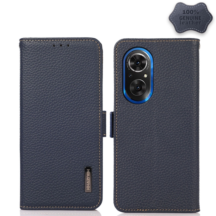 For Honor 50 SE KHAZNEH Side-Magnetic Litchi Genuine Leather RFID Phone Case(Blue)
For Honor 50 SE KHAZNEH Side-Magnetic Litchi Genuine Leather RFID Phone Case(Blue)