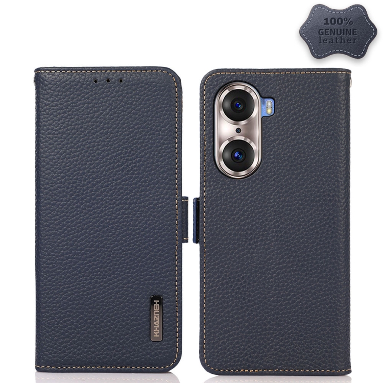 For Honor 60 Pro KHAZNEH Side-Magnetic Litchi Genuine Leather RFID Phone Case(Blue)
For Honor 60 Pro KHAZNEH Side-Magnetic Litchi Genuine Leather RFID Phone Case(Blue)