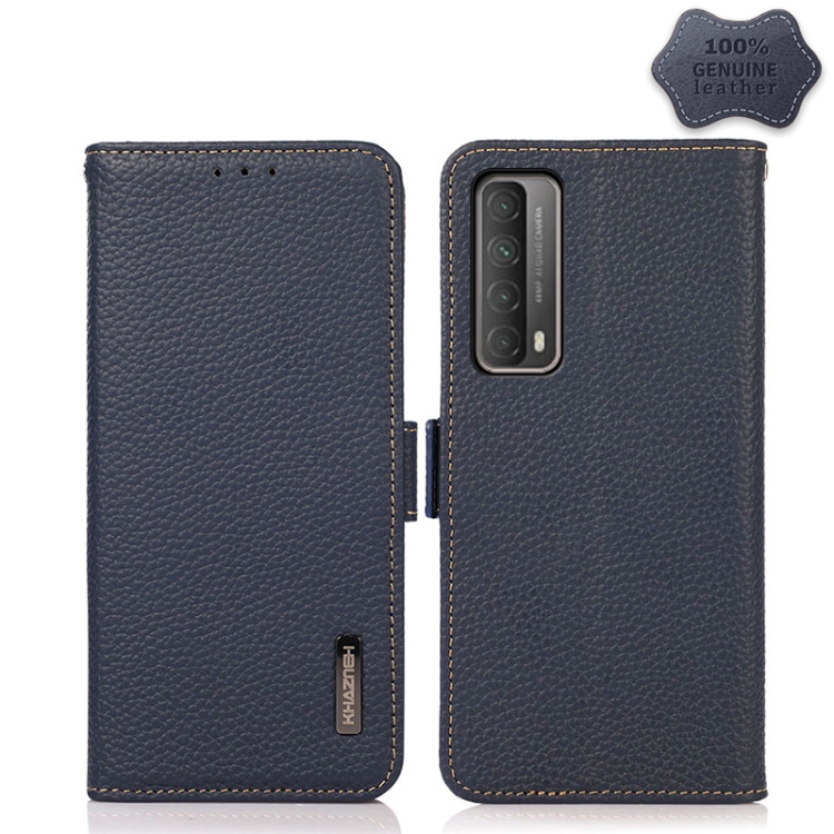 For Huawei P Smart 2021 KHAZNEH Side-Magnetic Litchi Genuine Leather RFID Phone Case(Blue)
For Huawei P Smart 2021 KHAZNEH Side-Magnetic Litchi Genuine Leather RFID Phone Case(Blue)
