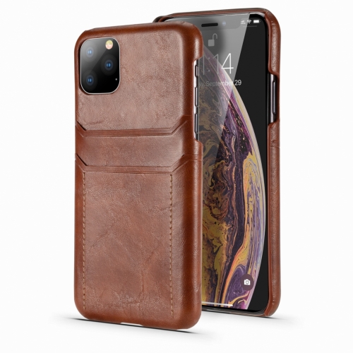 For iPhone 11 Pro Max Calf Texture PU + PC Protective Case with Card Slots(Brown)
For iPhone 11 Pro Max Calf Texture PU + PC Protective Case with Card Slots(Brown)