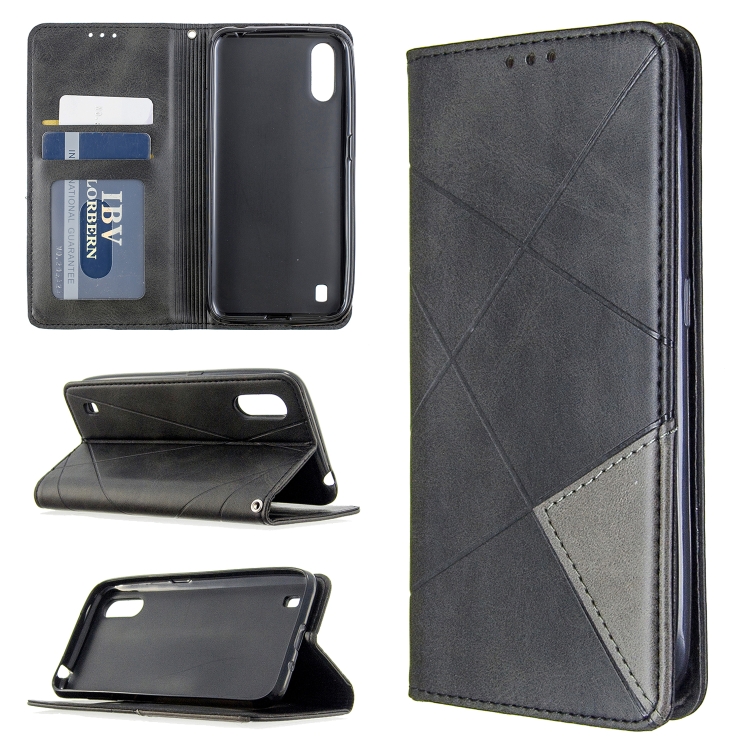 For Galaxy A01 Rhombus Texture Horizontal Flip Magnetic Leather Case with Holder & Card Slots & Wallet(Black)
For Galaxy A01 Rhombus Texture Horizontal Flip Magnetic Leather Case with Holder & Card Slots & Wallet(Black)