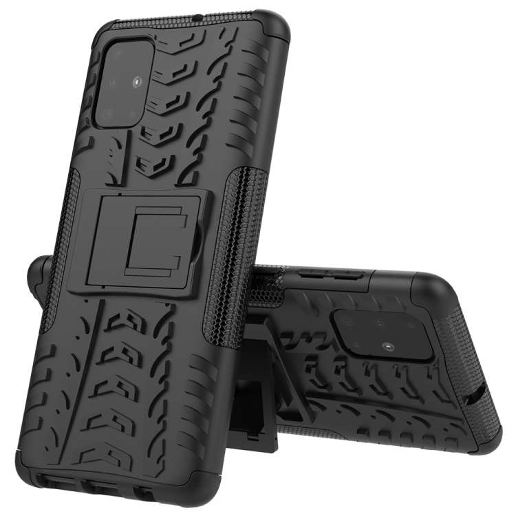 For Galaxy A71 Tire Texture Shockproof TPU+PC Protective Case with Holder(Black)
For Galaxy A71 Tire Texture Shockproof TPU+PC Protective Case with Holder(Black)