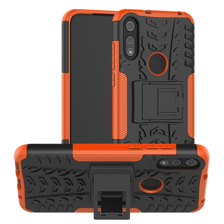 For Motorola Moto E7 Tire Texture Shockproof TPU+PC Protective Case with Holder(Orange)
For Motorola Moto E7 Tire Texture Shockproof TPU+PC Protective Case with Holder(Orange)