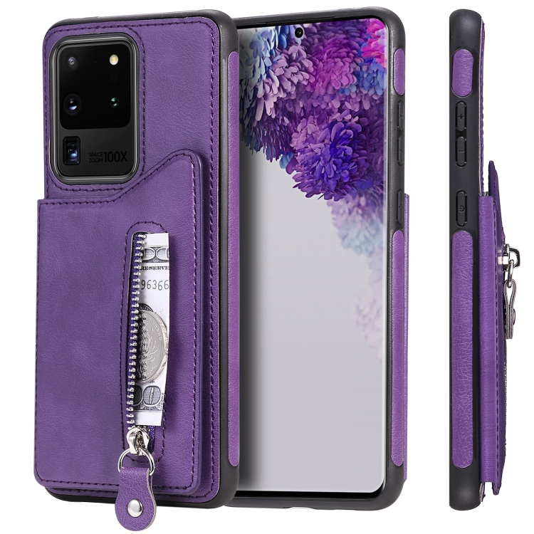 For Galaxy S20 Ultra Solid Color Double Buckle Zipper Shockproof Protective Case(Purple)
For Galaxy S20 Ultra Solid Color Double Buckle Zipper Shockproof Protective Case(Purple)
