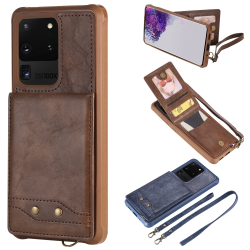 For Galaxy S20 Ultra Vertical Flip Shockproof Leather Protective Case with Long Rope, Support Card Slots & Bracket & Photo Holder & Wallet Function(Coffee)
For Galaxy S20 Ultra Vertical Flip Shockproof Leather Protective Case with Long Rope, Support Card Slots & Bracket & Photo Holder & Wallet Function(Coffee)