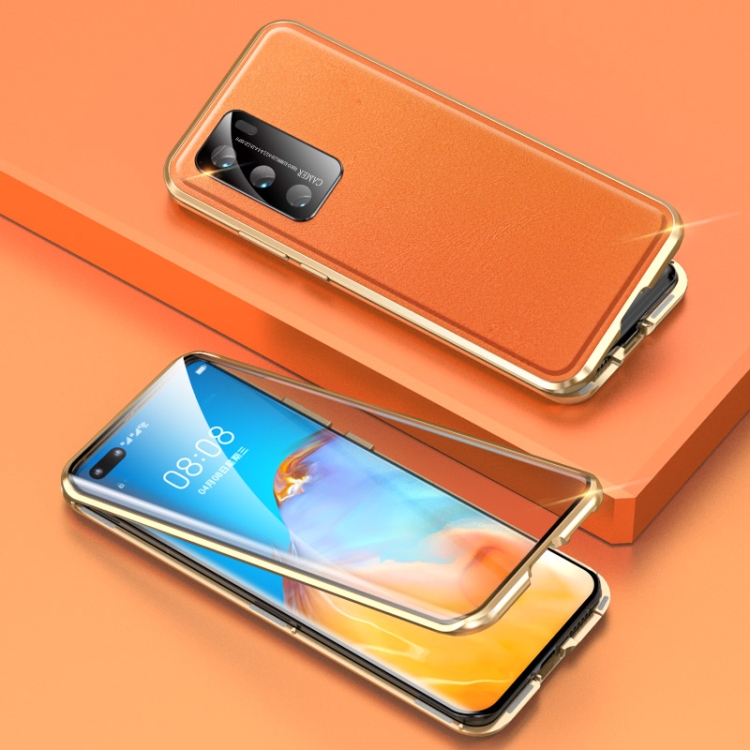 For Huawei P40 Shockproof Magnetic Attraction Leather Backboard + Tempered Glass Case with Camera Lens Protector Cover(Orange)
For Huawei P40 Shockproof Magnetic Attraction Leather Backboard + Tempered Glass Case with Camera Lens Protector Cover(Orange)