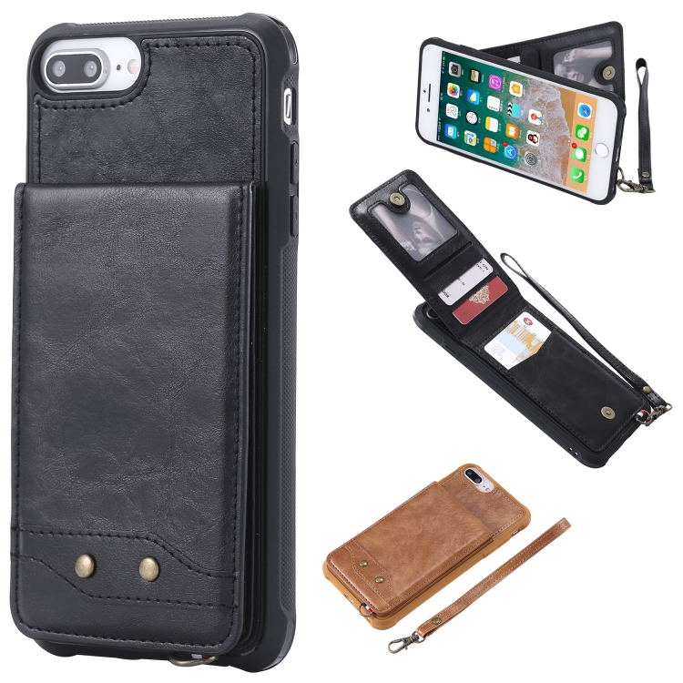 For iPhone 8 Plus / 7 Plus Vertical Flip Shockproof Leather Protective Case with Short Rope, Support Card Slots & Bracket & Photo Holder & Wallet Function(Black)
For iPhone 8 Plus / 7 Plus Vertical Flip Shockproof Leather Protective Case with Short Rope, Support Card Slots & Bracket & Photo Holder & Wallet Function(Black)