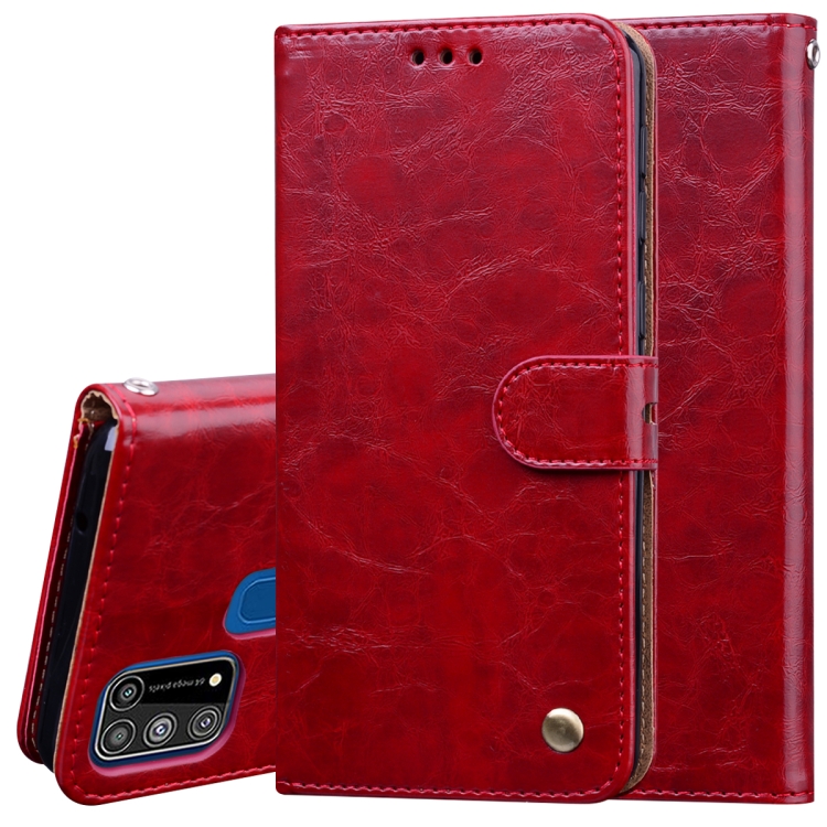 For Galaxy M31 Business Style Oil Wax Texture Horizontal Flip Leather Case, with Holder & Card Slots & Wallet(Red)
For Galaxy M31 Business Style Oil Wax Texture Horizontal Flip Leather Case, with Holder & Card Slots & Wallet(Red)