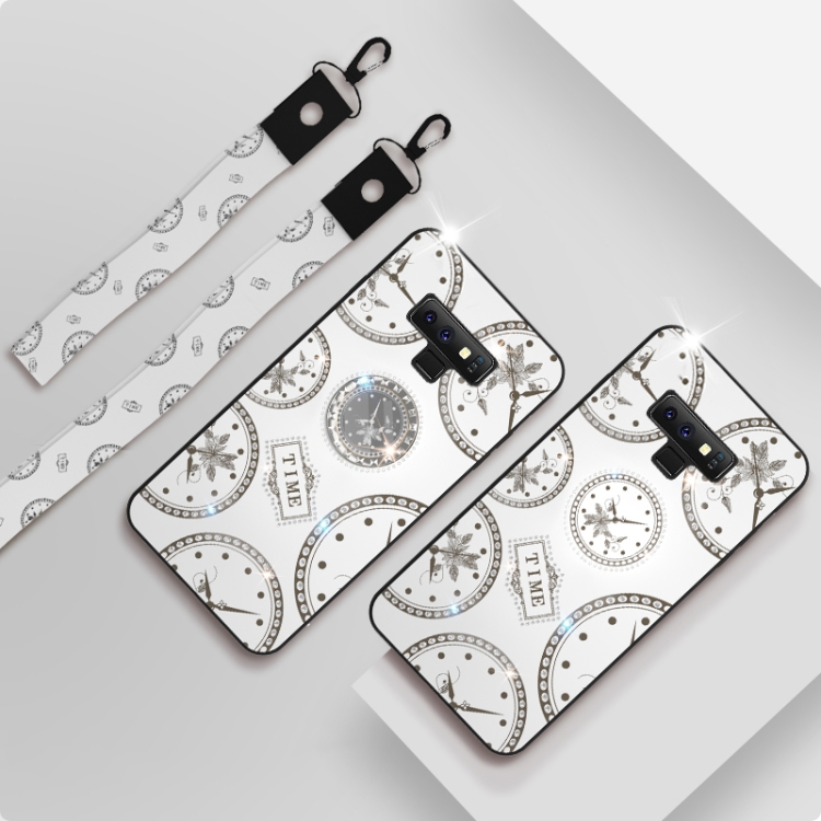 For Galaxy Note9 Fashion Clock Pattern Rhinestone Mobile Phone Shell with Bracket / Hand Rope / Lanyard(White)
For Galaxy Note9 Fashion Clock Pattern Rhinestone Mobile Phone Shell with Bracket / Hand Rope / Lanyard(White)