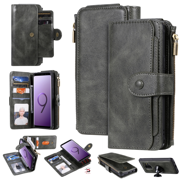 For Galaxy S9 Multifunctional Retro Detachable Magnetic Horizontal Flip Leather Case with Card Slots & Holder & Wallet & Photo Frame(Dark Green)
For Galaxy S9 Multifunctional Retro Detachable Magnetic Horizontal Flip Leather Case with Card Slots & Holder & Wallet & Photo Frame(Dark Green)