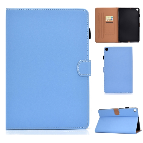

For Galaxy Tab S6 Lite Sewing Thread Horizontal Solid Color Flat Leather Case with Sleep Function & Pen Cover & Anti Skid Strip & Card Slot & Holder(Light Star Blue)