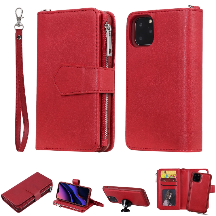 For iPhone 11 Pro 2 in 1 Solid Color Zipper Shockproof Protective Case with Card Slots & Bracket & Photo Holder & Wallet Function(Red)
For iPhone 11 Pro 2 in 1 Solid Color Zipper Shockproof Protective Case with Card Slots & Bracket & Photo Holder & Wallet Function(Red)